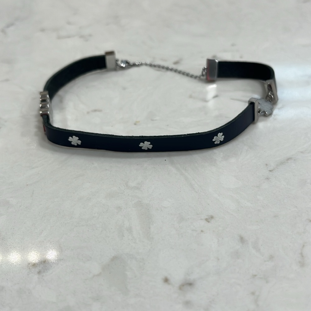 DIOR Double Wrap Leather Bracelet Black & Silver Tone Metal - Picture 3 of 9